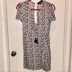 Low cut front w/tie mini dress